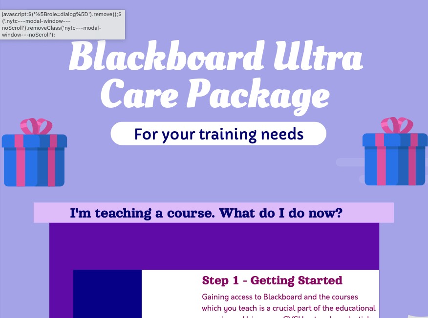 Click to open the Blackboard Ultra Care Package